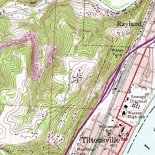 Topographic Map of Jackson Heights, OH