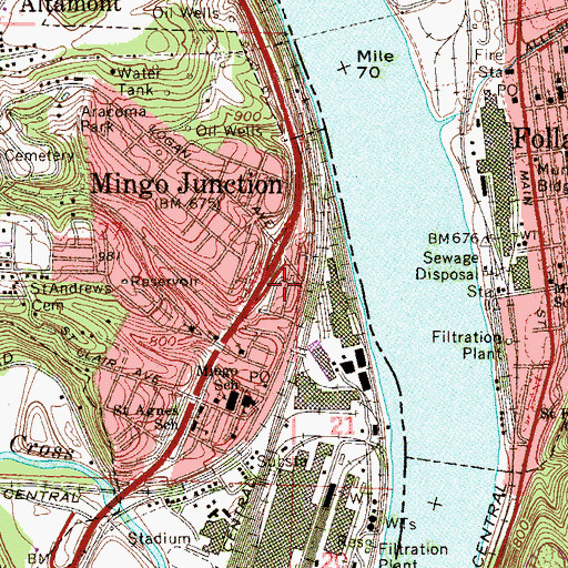 Topographic Map of Lincoln School (historical), OH