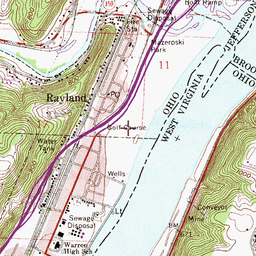 Topographic Map of Vine Cliff Golf Course, OH