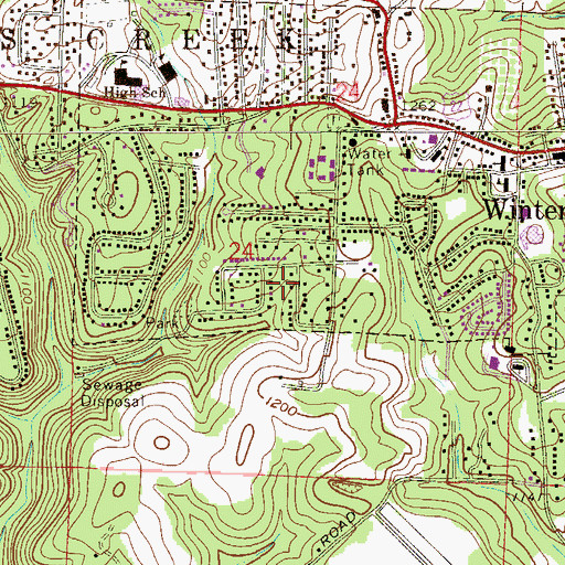 Topographic Map of Winterdale, OH