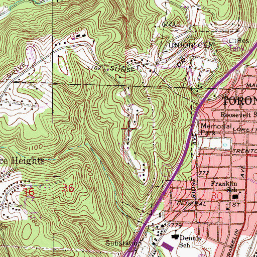 Topographic Map of Fairview Heights, OH