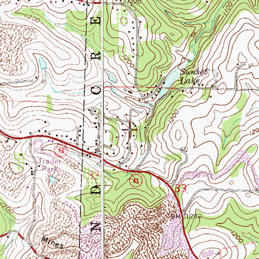 Topographic Map of Lake Lodge, OH