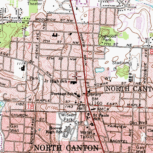 Topographic Map of Gospel Tabernacle, OH