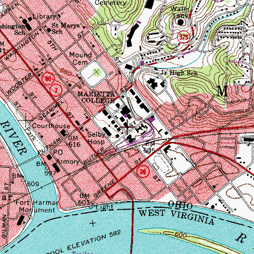 Topographic Map of Gilman Student Center, OH