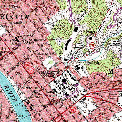 Topographic Map of Grace Gospel Church, OH