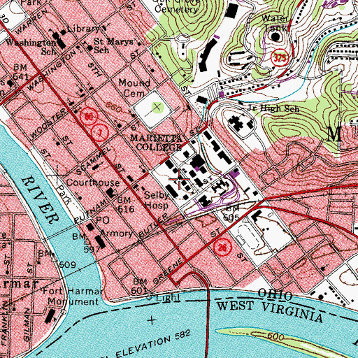 Topographic Map of William Bay Irvine Administration Building, OH