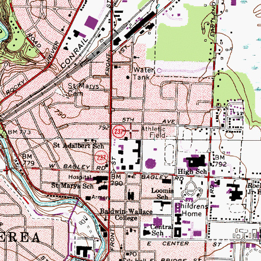 Topographic Map of Burrell Observatory, OH