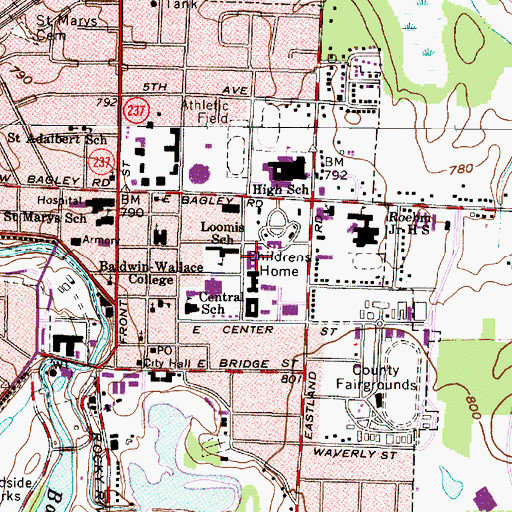 Topographic Map of Constitution Hall, OH