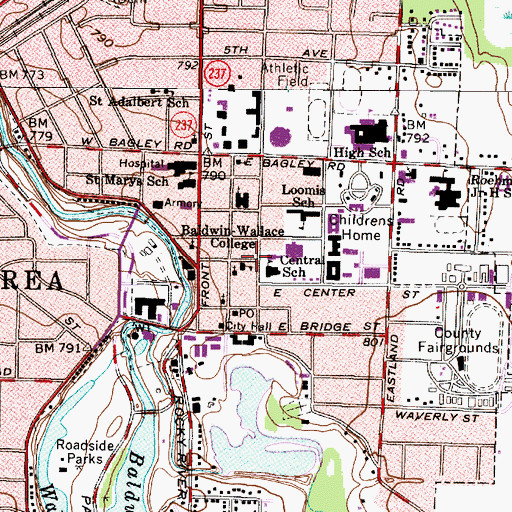 Topographic Map of Klein Hall, OH