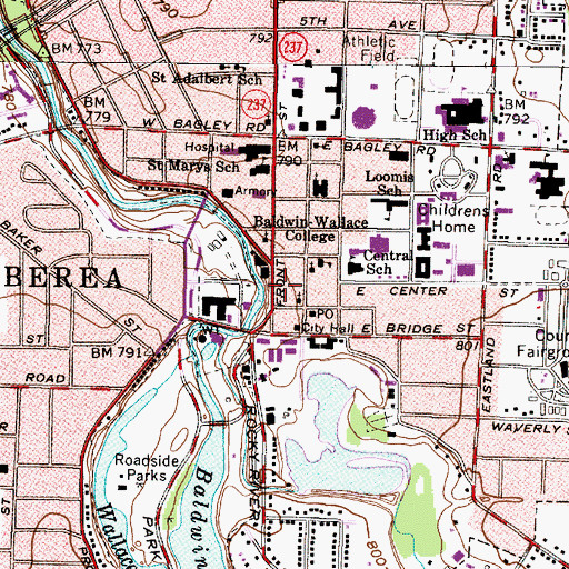 Topographic Map of Kulas Musical Arts Building, OH