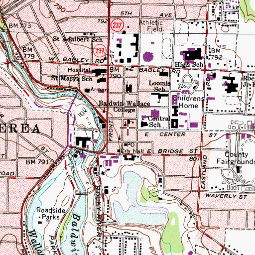 Topographic Map of Marting Hall, OH