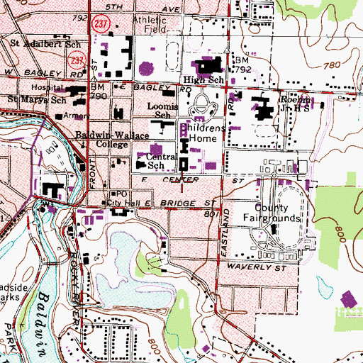 Topographic Map of Newman Center, OH