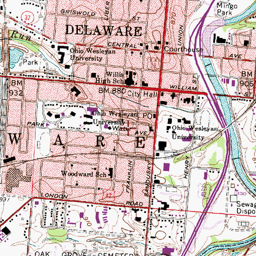 Topographic Map of Chappelear Drama Center, OH