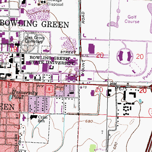 Topographic Map of Chapman Hall, OH