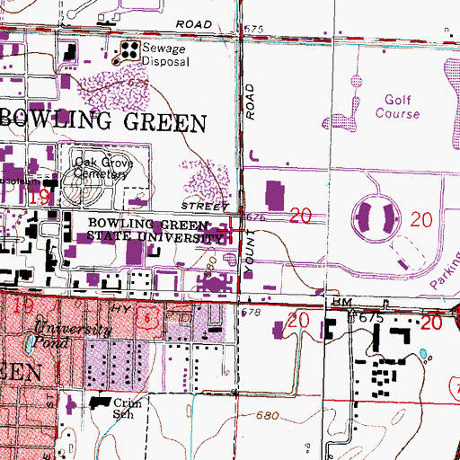 Topographic Map of Compton Hall, OH