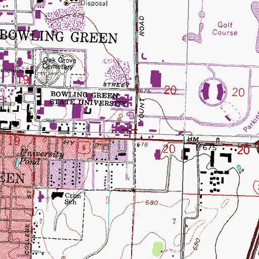 Topographic Map of Dunbar Hall, OH