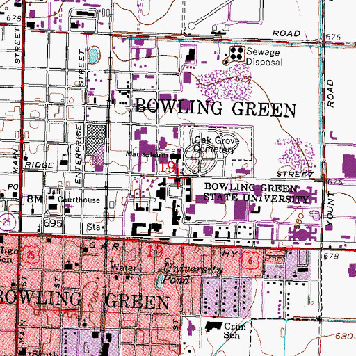 Topographic Map of Hayes Hall, OH