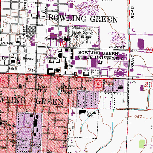 Topographic Map of Kohl Hall, OH