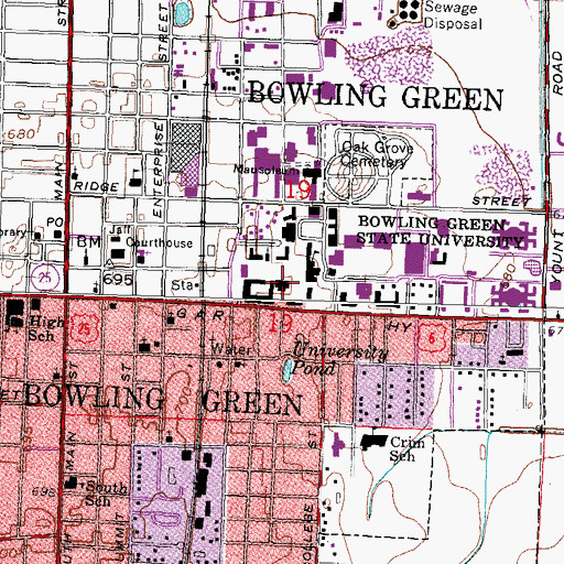 Topographic Map of McFall Center, OH