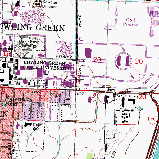 Topographic Map of Mileti Alumni Center, OH