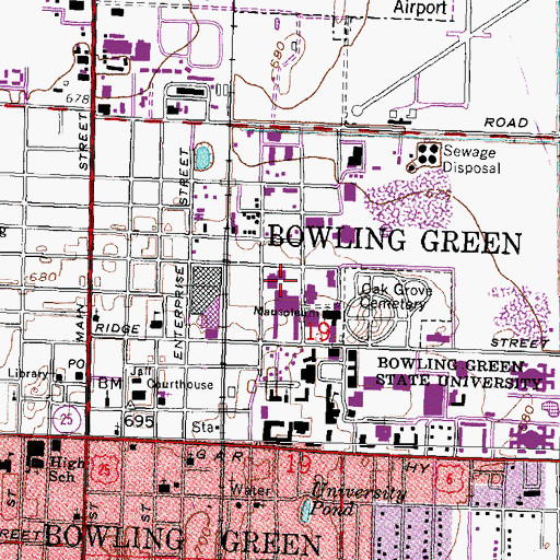 Topographic Map of Offenhauer Tower, OH