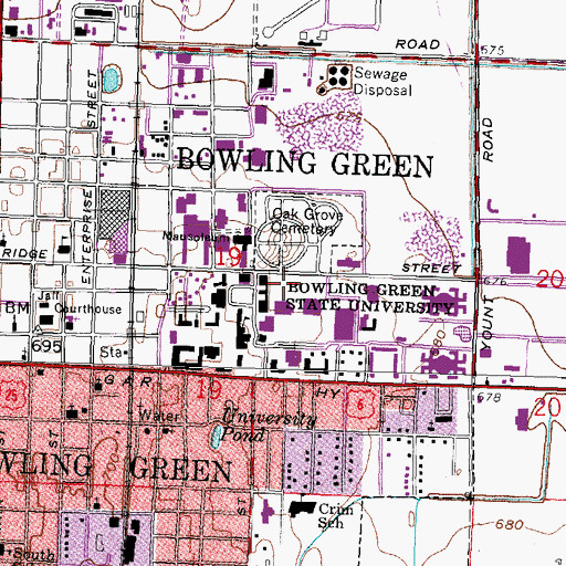 Topographic Map of Olscamp Hall, OH