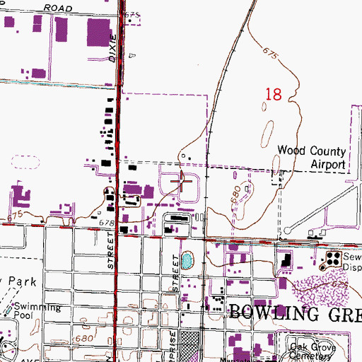 Topographic Map of Park View Mobile Home Village, OH