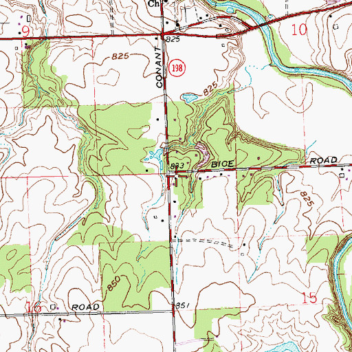 Topographic Map of Bice School (historical), OH