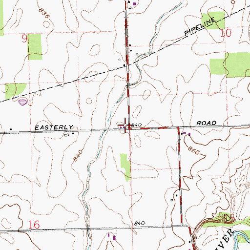 Topographic Map of Easterly School (historical), OH