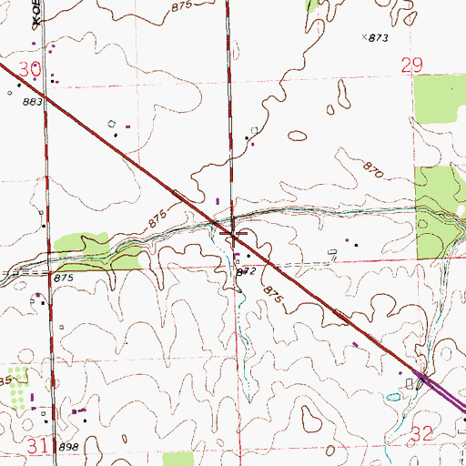 Topographic Map of Fourmile School (historical), OH