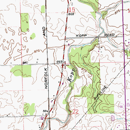 Topographic Map of Kopp School (historical), OH