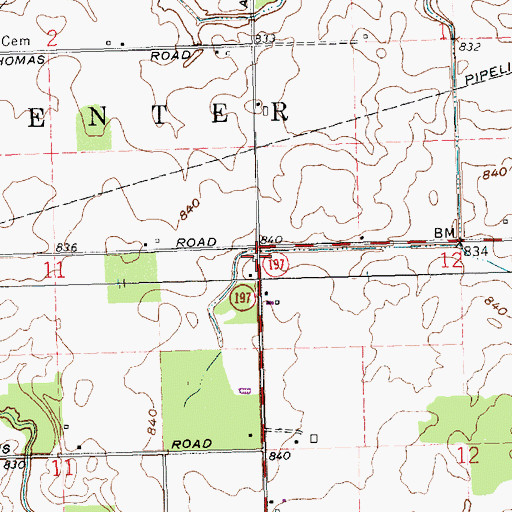 Topographic Map of Elm Grove School (historical), OH