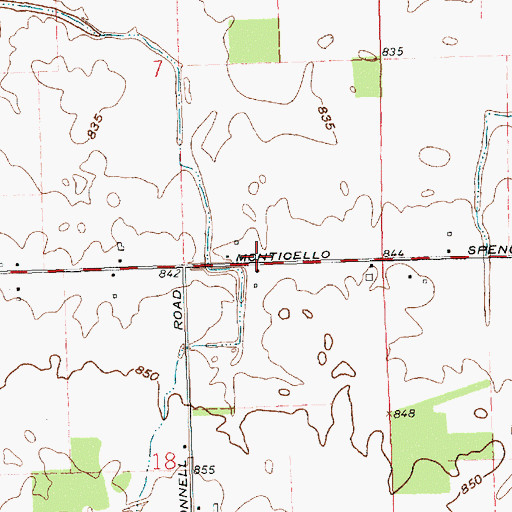 Topographic Map of Townsend School (historical), OH