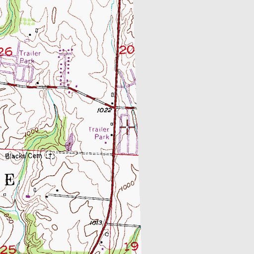 Topographic Map of Brookwood Mobile Home Park, OH