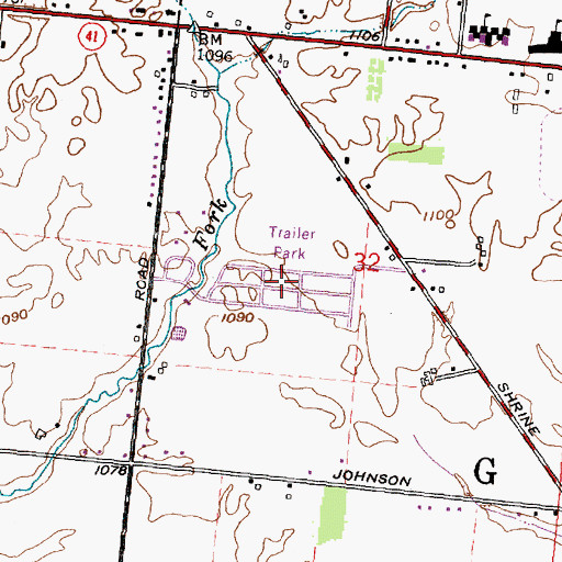 Topographic Map of Chateau Estates Mobile Home Park, OH