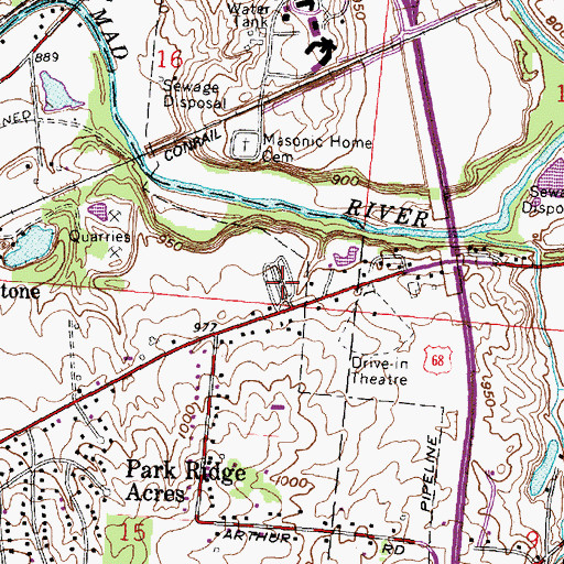 Topographic Map of Clearview Mobile Home Park, OH