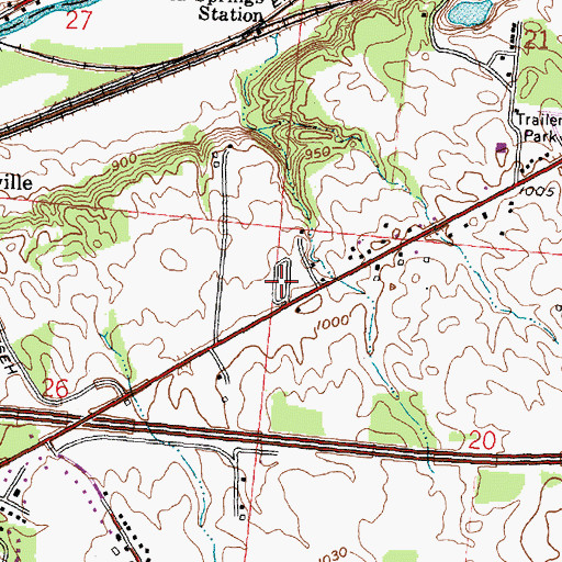 Topographic Map of Enon Heights Mobile Home Park, OH