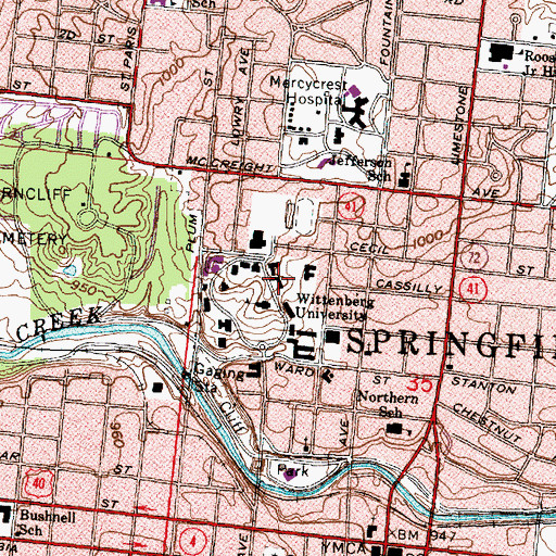 Topographic Map of Ermarth Center, OH