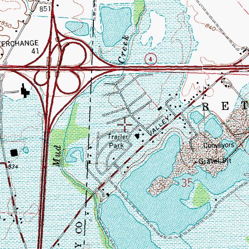 Topographic Map of Fairway Terrace Mobile Home Park, OH