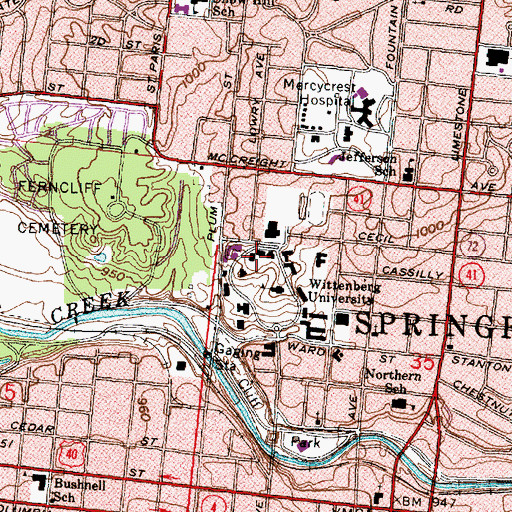 Topographic Map of Keller Residence Hall, OH