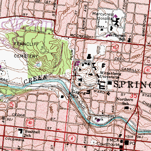 Topographic Map of Koch Hall, OH