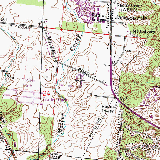 Topographic Map of Rolling Terrace Mobile Home Park, OH