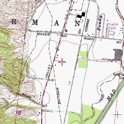 Topographic Map of Rose Garden Mobile Home Park, OH