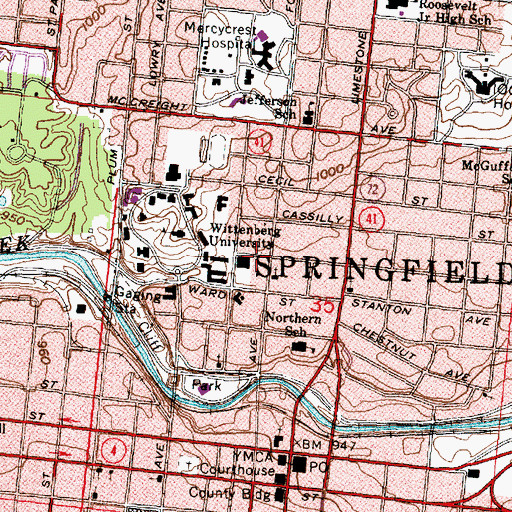 Topographic Map of Shouvlin Center, OH