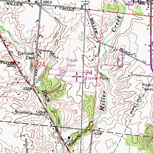 Topographic Map of Shrine Road Mobile Home Park, OH