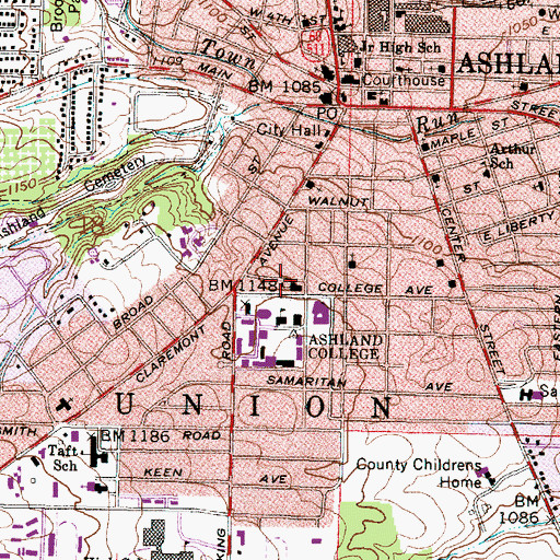 Topographic Map of Gill Center for Business and Economic Education, OH