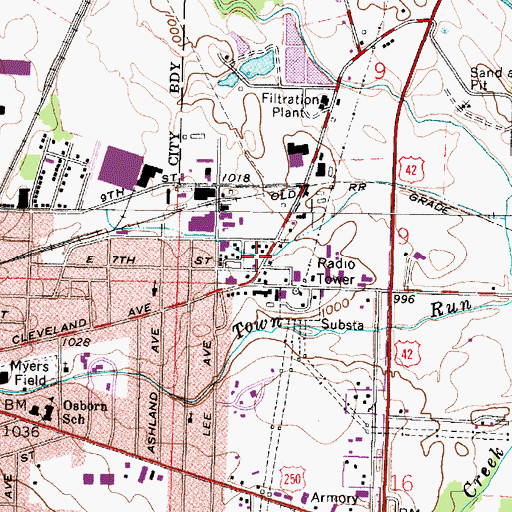 Topographic Map of Hopes Mobile Home Park, OH