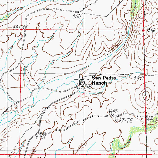 Topographic Map of San Pedro Ranch, AZ