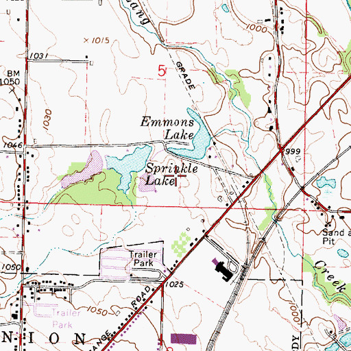 Topographic Map of Lake Silverstone Mobile Home Park, OH