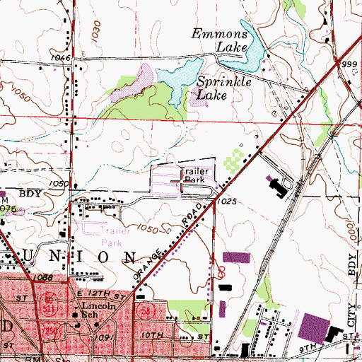 Topographic Map of Meadowbrook Mobile Home Park, OH